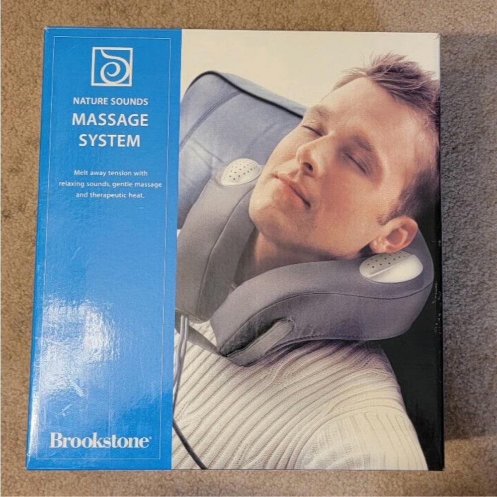 Brookstone Blue and Gray Nature Sounds Massage System